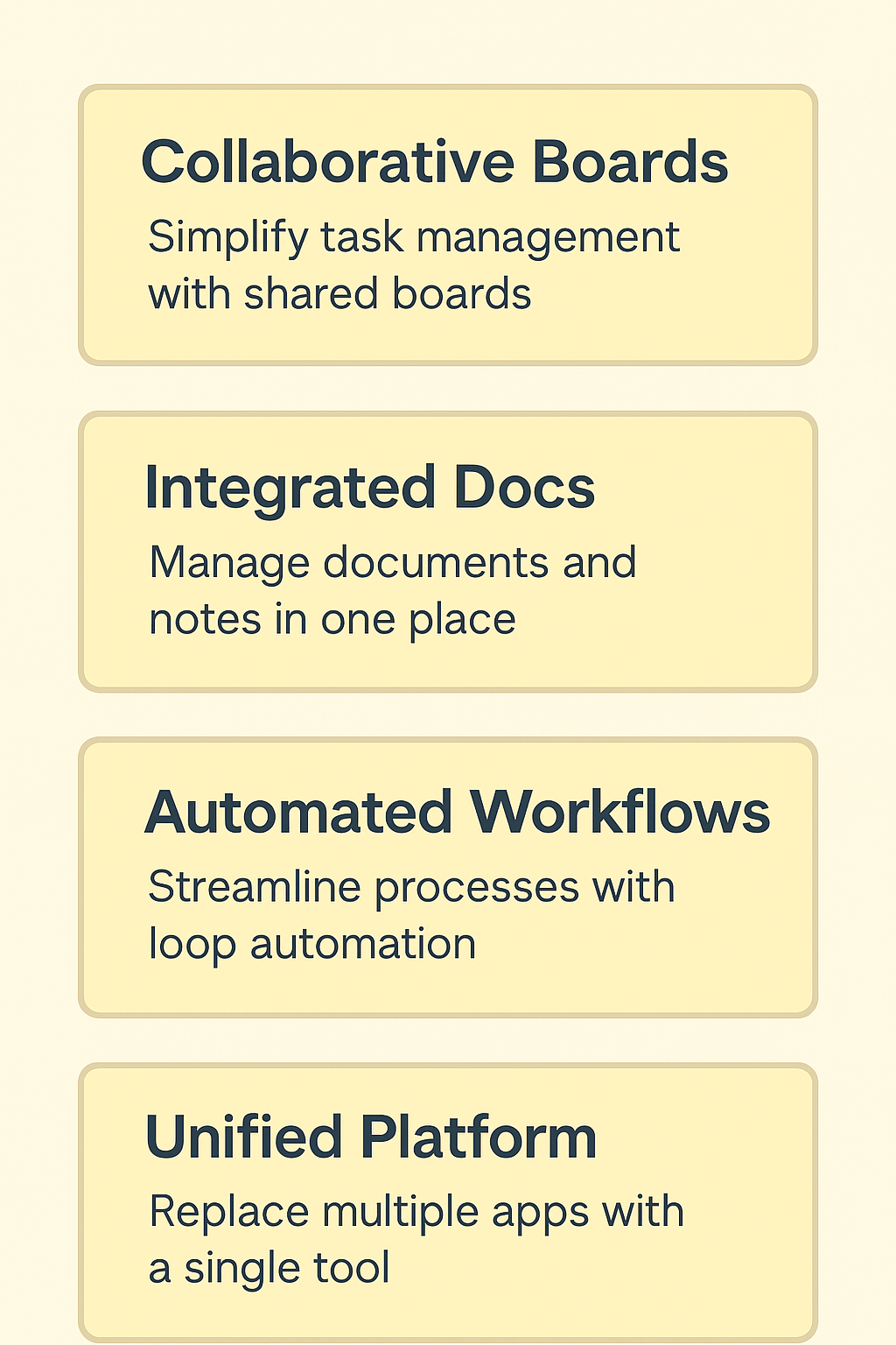 Infographic from gumloop tutorial showing four core gumloop features in a clean, vertical layout