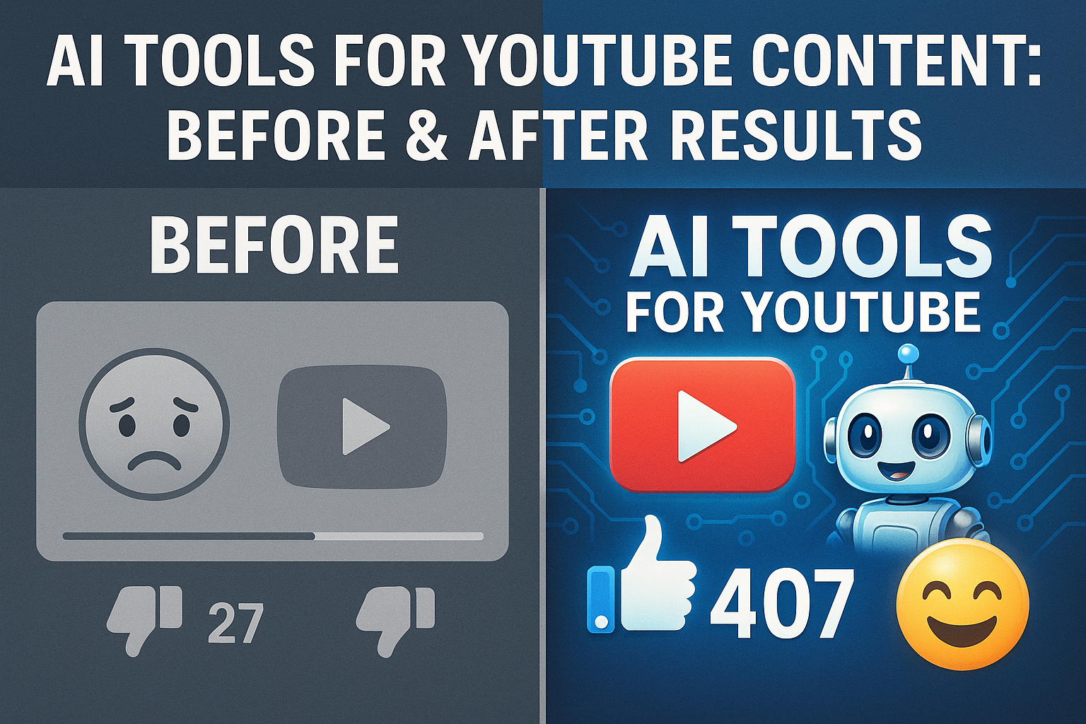 Featured image showing before-and-after results of using the Best AI video generators for Content creators to enhance YouTube content creation and engagement.