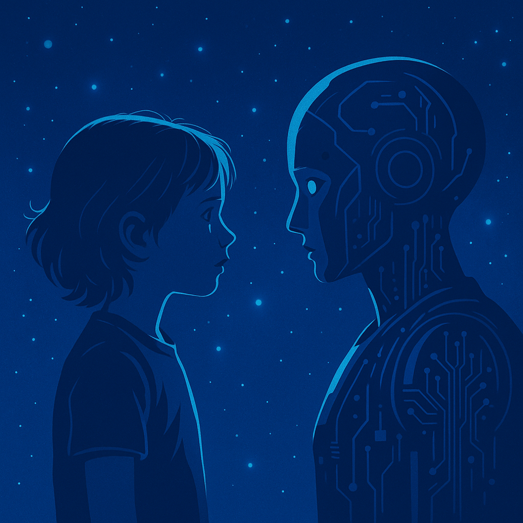 why it is important to combine responsible AI with generative AI – child and robot illustration